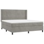 Cama box spring con colchón terciopelo gris claro 160x200 cm de vidaXL, Camas y somieres - Ref: Foro24-3132807, Precio: 554,9...