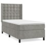 Cama box spring con colchón terciopelo gris claro 90x190 cm de vidaXL, Camas y somieres - Ref: Foro24-3132891, Precio: 317,29...