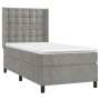 Cama box spring con colchón terciopelo gris claro 90x190 cm de vidaXL, Camas y somieres - Ref: Foro24-3132891, Precio: 317,29...