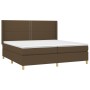 Cama box spring con colchón tela marrón oscuro 200x200 cm de vidaXL, Camas y somieres - Ref: Foro24-3131940, Precio: 641,95 €...