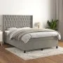 Box spring bed with light gray velvet mattress 140x190 cm by vidaXL, Beds and slatted bases - Ref: Foro24-3132855, Price: 558...