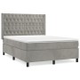 Cama box spring con colchón terciopelo gris claro 140x190 cm de vidaXL, Camas y somieres - Ref: Foro24-3132855, Precio: 557,5...