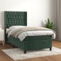 Cama box spring con colchón terciopelo verde oscuro 100x200 cm de vidaXL, Camas y somieres - Ref: Foro24-3132846, Precio: 390...