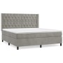 Cama box spring con colchón terciopelo gris claro 160x200 cm de vidaXL, Camas y somieres - Ref: Foro24-3132867, Precio: 573,6...