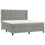 Cama box spring con colchón terciopelo gris claro 160x200 cm de vidaXL, Camas y somieres - Ref: Foro24-3132867, Precio: 573,6...