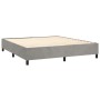 Cama box spring con colchón terciopelo gris claro 160x200 cm de vidaXL, Camas y somieres - Ref: Foro24-3132867, Precio: 573,6...