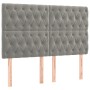 Cama box spring con colchón terciopelo gris claro 160x200 cm de vidaXL, Camas y somieres - Ref: Foro24-3132867, Precio: 573,6...