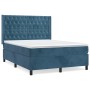 Cama box spring con colchón terciopelo azul oscuro 140x190 cm de vidaXL, Camas y somieres - Ref: Foro24-3132859, Precio: 519,...