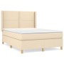 Cama box spring con colchón tela color crema 140x200 cm de vidaXL, Camas y somieres - Ref: Foro24-3131918, Precio: 500,24 €, ...