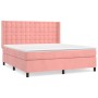 Cama box spring con colchón terciopelo rosa 160x200 cm de vidaXL, Camas y somieres - Ref: Foro24-3132932, Precio: 571,52 €, D...