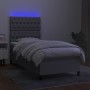 Cama box spring colchón y luces LED tela gris claro 90x200 cm de vidaXL, Camas y somieres - Ref: Foro24-3135085, Precio: 347,...