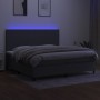 Cama box spring colchón y luces LED tela gris claro 200x200 cm de vidaXL, Camas y somieres - Ref: Foro24-3134742, Precio: 665...
