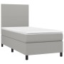 Cama box spring colchón y luces LED tela gris claro 90x200 cm de vidaXL, Camas y somieres - Ref: Foro24-3134685, Precio: 348,...