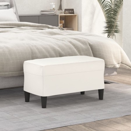 Banco de cuero sintético color crema 70x35x41 cm en Bancos | Comprar online en Foru.es