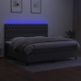 Cama box spring colchón y luces LED tela gris claro 200x200 cm de vidaXL, Camas y somieres - Ref: Foro24-3135142, Precio: 670...