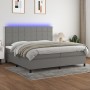 Cama box spring colchón y luces LED tela gris claro 200x200 cm de vidaXL, Camas y somieres - Ref: Foro24-3134902, Precio: 655...