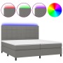 Cama box spring colchón y luces LED tela gris claro 200x200 cm de vidaXL, Camas y somieres - Ref: Foro24-3134902, Precio: 655...