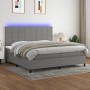 Cama box spring colchón y luces LED tela gris claro 200x200 cm de vidaXL, Camas y somieres - Ref: Foro24-3134902, Precio: 655...