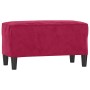 Banco de terciopelo rojo vino tinto 70x35x41 cm en Bancos | Comprar online en Foru.es