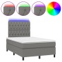 Cama box spring con colchón y LED tela gris oscuro 120x200 cm de vidaXL, Camas y somieres - Ref: Foro24-3135102, Precio: 443,...