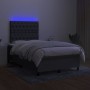 Cama box spring con colchón y LED tela gris oscuro 120x200 cm de vidaXL, Camas y somieres - Ref: Foro24-3135102, Precio: 443,...