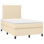 Cama box spring con colchón y LED tela crema 120x200 cm de vidaXL, Camas y somieres - Ref: Foro24-3134706, Precio: 436,88 €, ...