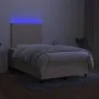 Cama box spring con colchón y LED tela crema 120x200 cm de vidaXL, Camas y somieres - Ref: Foro24-3134706, Precio: 425,67 €, ...