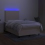Cama box spring con colchón y LED tela crema 120x200 cm de vidaXL, Camas y somieres - Ref: Foro24-3134706, Precio: 436,88 €, ...