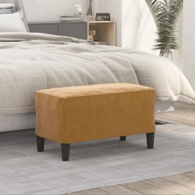 Banco de terciopelo marrón 70x35x41 cm en Bancos | Comprar online en Foru.es