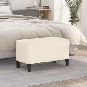 Banco de terciopelo color crema 70x35x41 cm en Bancos | Comprar online en Foru.es