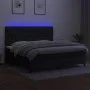 Cama box spring colchón y luces LED tela negro 200x200 cm de vidaXL, Camas y somieres - Ref: Foro24-3135143, Precio: 675,93 €...