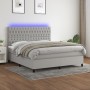 Cama box spring colchón y luces LED tela gris claro 180x200 cm de vidaXL, Camas y somieres - Ref: Foro24-3135133, Precio: 600...