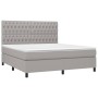 Cama box spring colchón y luces LED tela gris claro 180x200 cm de vidaXL, Camas y somieres - Ref: Foro24-3135133, Precio: 600...