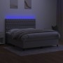Cama box spring colchón y luces LED tela gris claro 180x200 cm de vidaXL, Camas y somieres - Ref: Foro24-3135133, Precio: 600...
