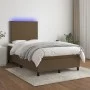 Cama box spring con colchón y LED tela marrón oscuro 120x200 cm de vidaXL, Camas y somieres - Ref: Foro24-3134784, Precio: 41...