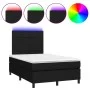 Cama box spring con colchón LED tela negro 120x200 cm de vidaXL, Camas y somieres - Ref: Foro24-3134863, Precio: 436,46 €, De...