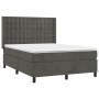 Cama box spring con colchón terciopelo gris oscuro 140x200 cm de vidaXL, Camas y somieres - Ref: Foro24-3132922, Precio: 511,...