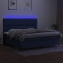 Cama box spring colchón y luces LED tela azul 200x200 cm de vidaXL, Camas y somieres - Ref: Foro24-3135147, Precio: 715,11 €,...