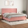 Cama box spring con colchón terciopelo rosa 200x200 cm de vidaXL, Camas y somieres - Ref: Foro24-3132944, Precio: 623,08 €, D...