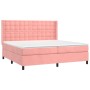Cama box spring con colchón terciopelo rosa 200x200 cm de vidaXL, Camas y somieres - Ref: Foro24-3132944, Precio: 623,08 €, D...