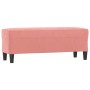 Banco de terciopelo rosa 100x35x41 cm en Bancos | Comprar online en Foru.es