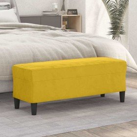 Banco de terciopelo amarillo 100x35x41 cm en Bancos | Comprar online en Foru.es