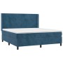 Cama box spring con colchón terciopelo azul oscuro 180x200 cm de vidaXL, Camas y somieres - Ref: Foro24-3132577, Precio: 652,...