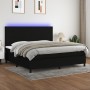 Cama box spring colchón y luces LED tela negro 200x200 cm de vidaXL, Camas y somieres - Ref: Foro24-3134743, Precio: 651,69 €...