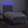 Cama box spring colchón y luces LED tela gris claro 100x200 cm de vidaXL, Camas y somieres - Ref: Foro24-3134693, Precio: 346...