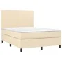 Cama box spring colchón y luces LED tela crema 140x200 cm de vidaXL, Camas y somieres - Ref: Foro24-3134722, Precio: 502,28 €...