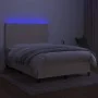 Cama box spring colchón y luces LED tela crema 140x200 cm de vidaXL, Camas y somieres - Ref: Foro24-3134722, Precio: 502,28 €...