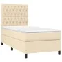 Cama box spring colchón y luces LED tela crema 100x200 cm de vidaXL, Camas y somieres - Ref: Foro24-3135098, Precio: 357,66 €...
