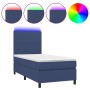 Cama box spring colchón y luces LED tela azul 90x200 cm de vidaXL, Camas y somieres - Ref: Foro24-3134691, Precio: 339,89 €, ...