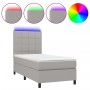 Cama box spring colchón y luces LED tela gris claro 90x200 cm de vidaXL, Camas y somieres - Ref: Foro24-3134845, Precio: 349,...